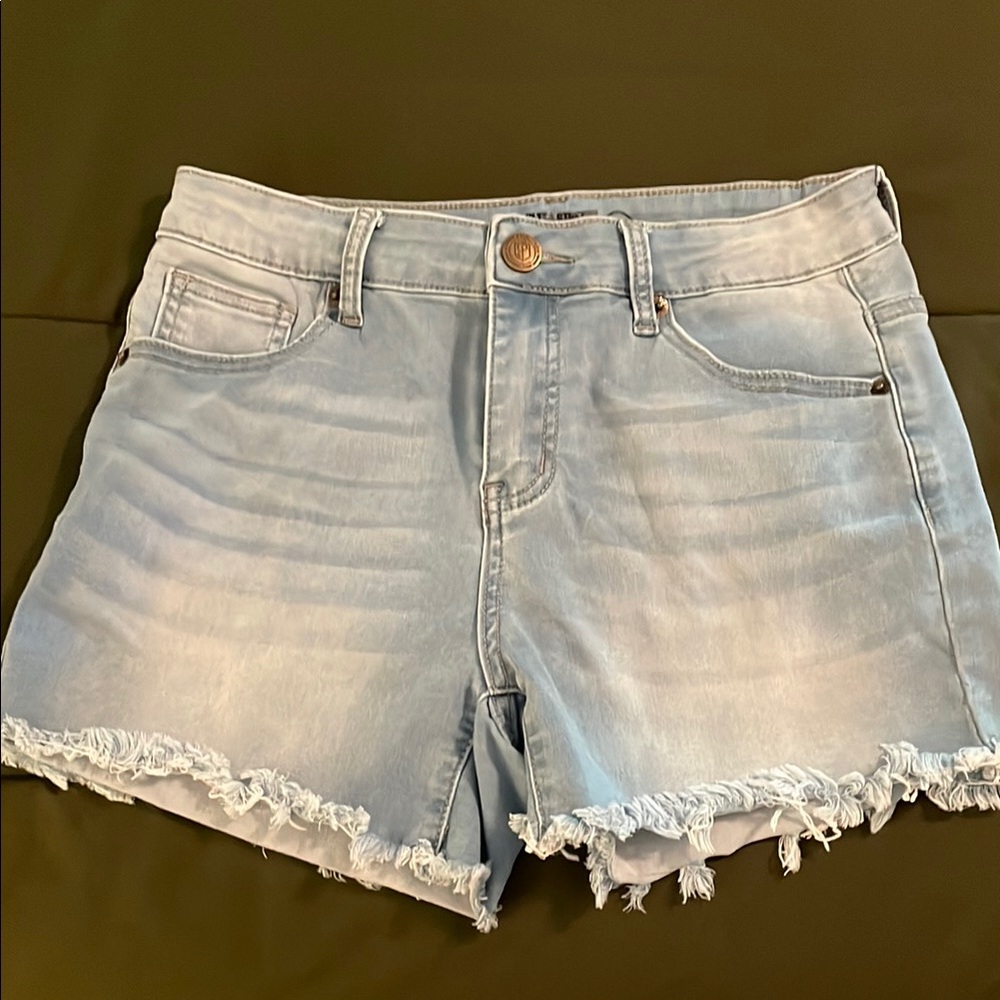 Born Primitive Blue Jean Shorts with Frayed Hem